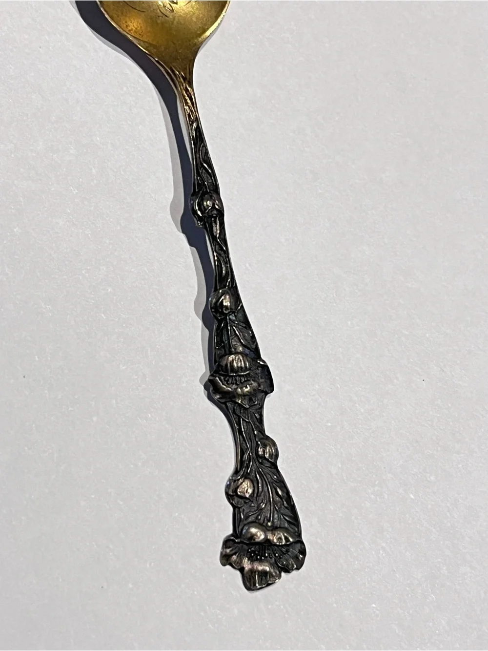 Antique Radisson Wisconsin Souvenir Spoon Floral Silverplate Grand Silver Co